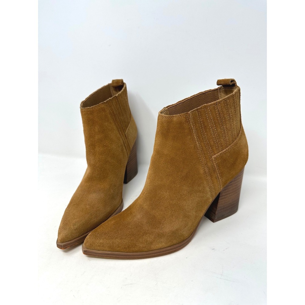 Marc Fisher Orlanda Suede Boho Western Bootie Brown‎ 8